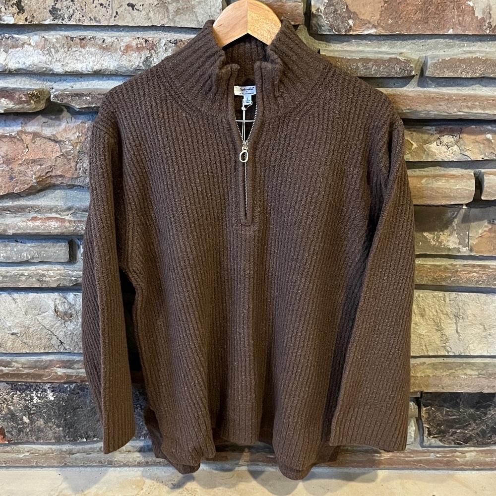 Splendid x Cella Jane Blog Quarter Zip Truffle Brown Ribbed Sweater